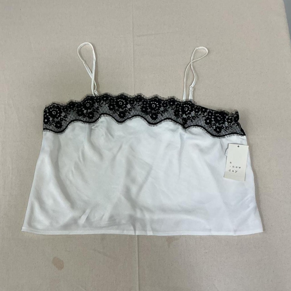 A New Day satin lace-trim camisole top